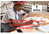 Does NSFAS Open For the Second Semester of 2025-2026