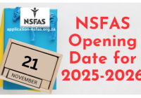 NSFAS Opening Date for 2025-2026